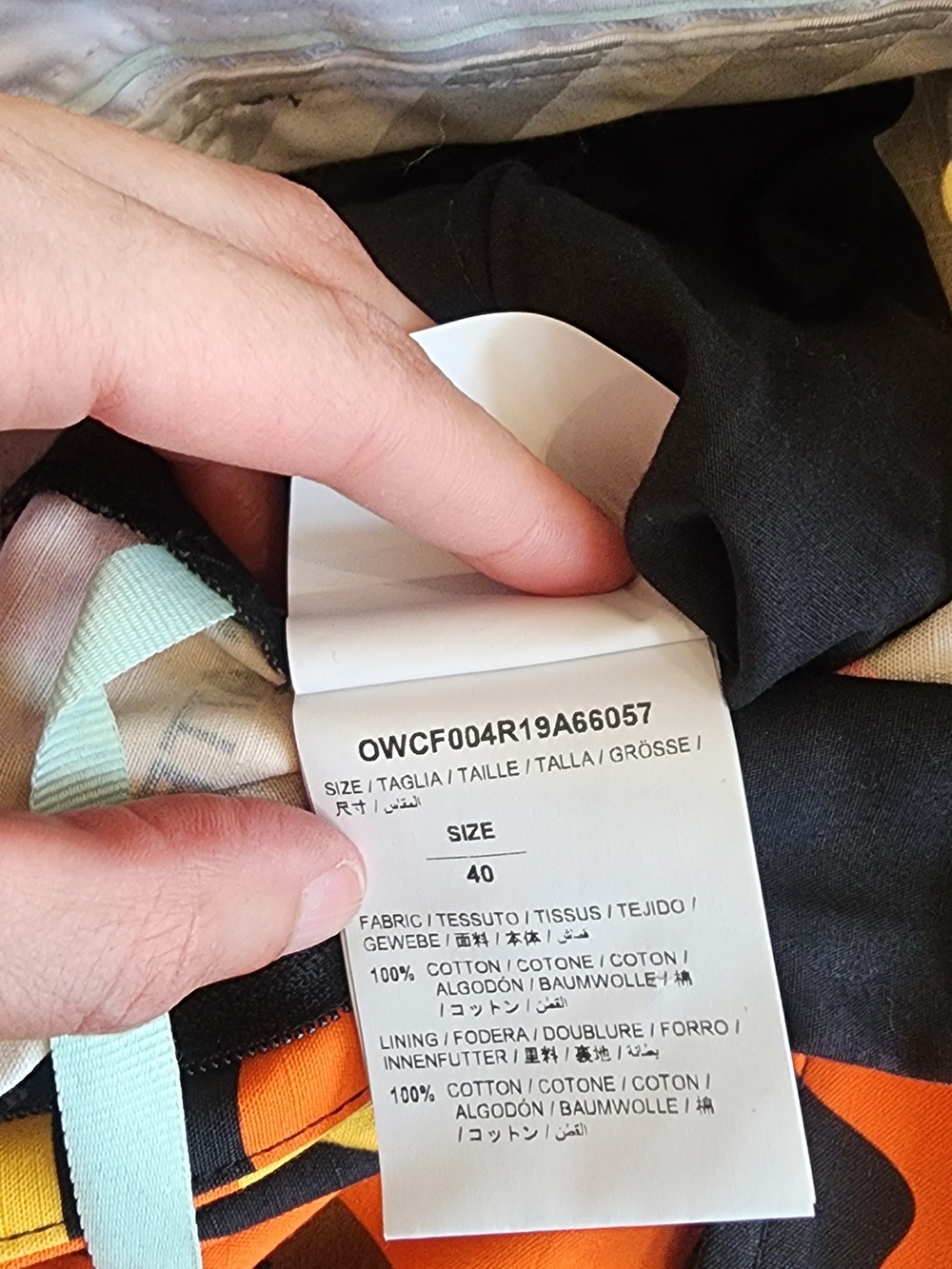 Off-White c/o Virgil Abloh Orange, Yellow & Black Camo Cargo Pants Size S - Picture 12 of 13